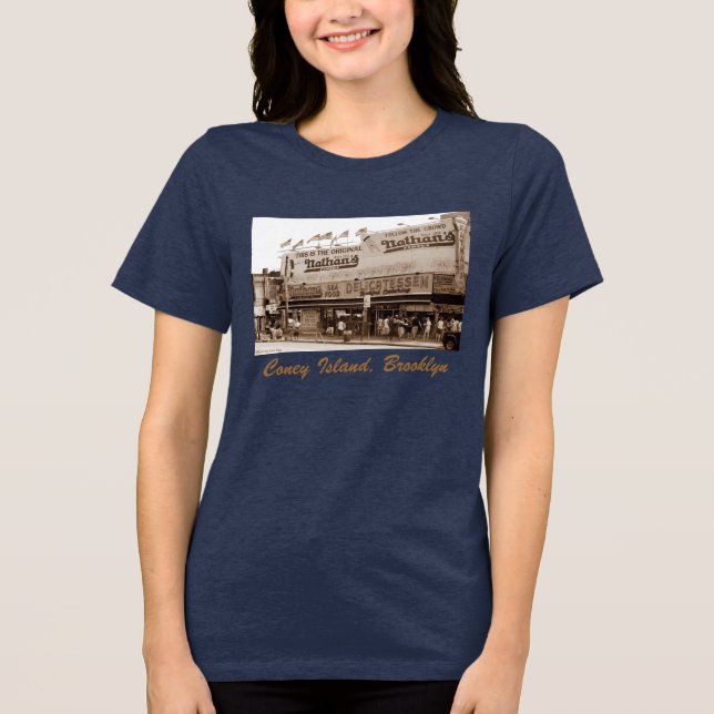 Nathan's Famous Hot Dogs Damernas T-shirt (Framsida)