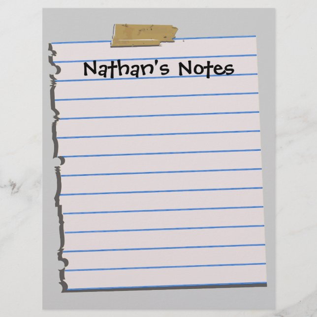 Nathan's Notes Roligt Letterhead Stationery (Framsida)