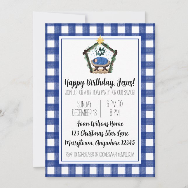 Natif Grattis på födelsedagen Jesus Party Tack Kort (Framsida)