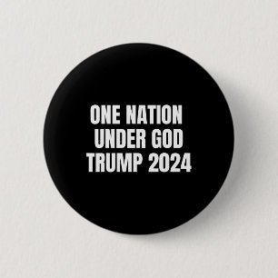 Nation under Gud Trump 2024 Guds amerikanska Flagg Knapp