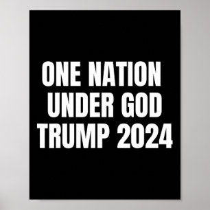 Nation under Gud Trump 2024 Guds amerikanska Flagg Poster
