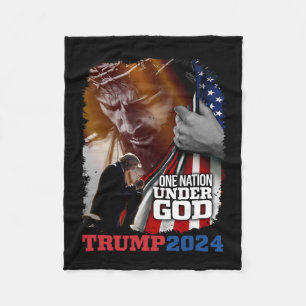 Nation under Guds president Trump 2024 America Chr Fleecefilt