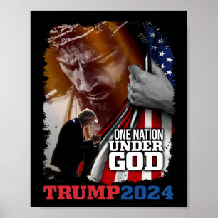 Nation under Guds president Trump 2024 America Chr Poster