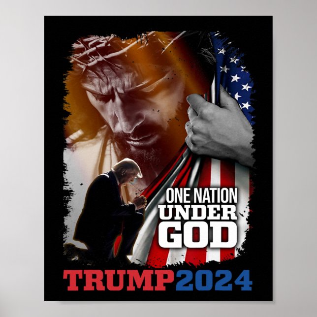 Nation under Guds president Trump 2024 America Chr Poster (Framsidan)