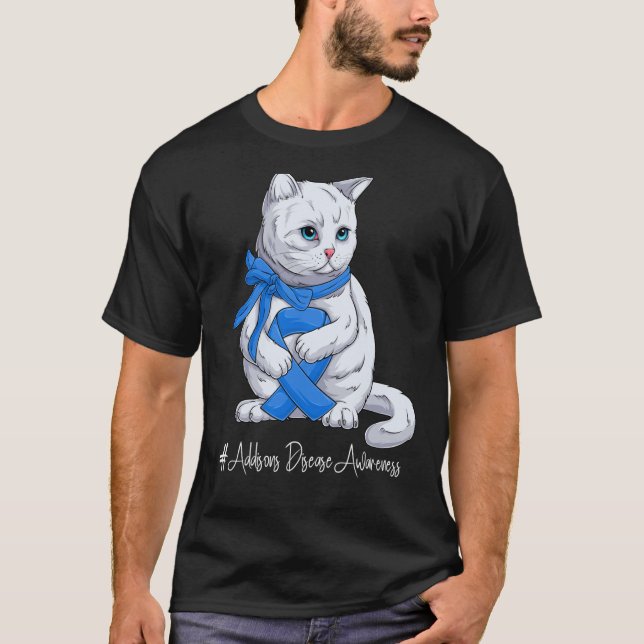 National Addisons Disease Awareness Month Blue Rib T Shirt (Framsida)