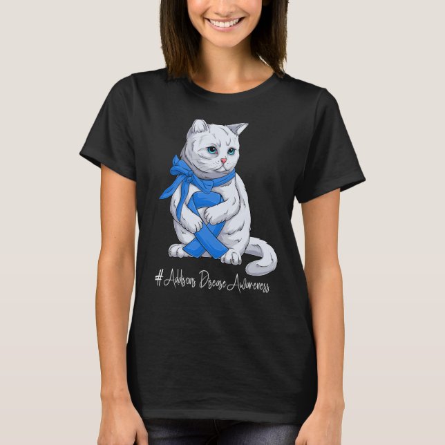 National Addisons Disease Awareness Month Blue Rib T Shirt (Framsida)