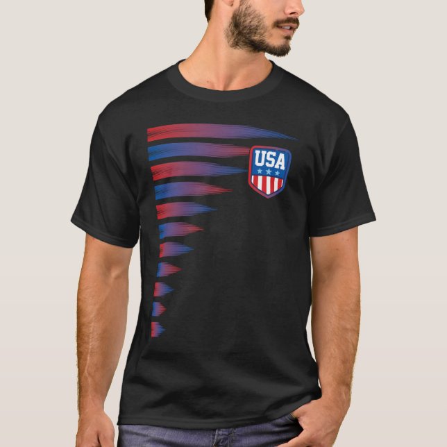 National America Flagga American Soccer USA T Shirt (Framsida)