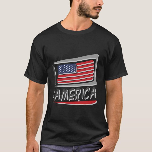 National America Flagga T Shirt (Framsida)