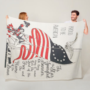 National Anthem United States Flagga Fleecefilt