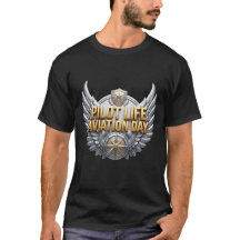 National Aviation Day Pilot Life 3D Silver Wings t