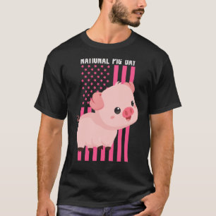 National Baby Pig Day Rosa färg T Shirt