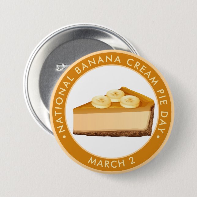 National Banana Cream Paj Day Knapp (Framsida & baksida)