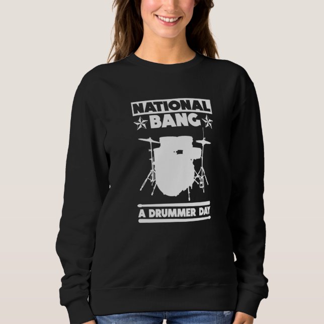 National Bang A Drummer Day - Drums Rock Drummer P T Shirt (Framsida)