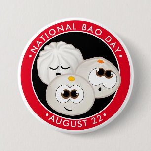 National Bao Day, söt kawaii-dumplag Knapp