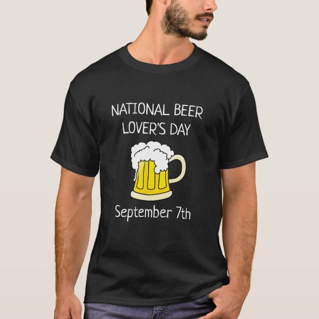 National Beer Älskare Europadag: Funny Drinking Hu T Shirt (Framsida)