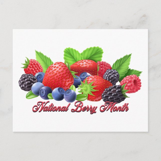 National Berry Month Vykort (Framsida)