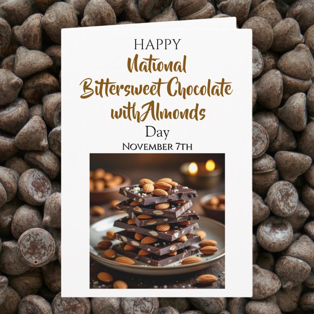 National Bittersweet Chocolate with Almonds Day Kort (Skapare uppladdad)