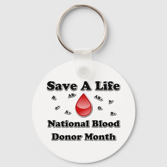 National Blood Donor Month - Spara A Life Nyckelring (Framsida)