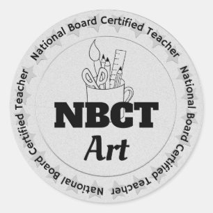 National Board Auktoriserad NBCT Art Teacher Runt Klistermärke