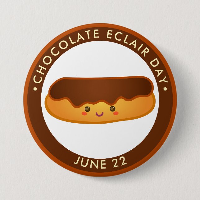 National Chocolate Eclair Day, kawaii eclair Knapp (Framsida)