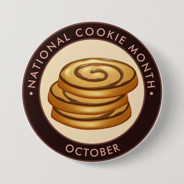 National Cookie Month, vaniljchokladvirveln Knapp (Framsida)