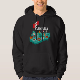National Count för Canadian Flagga Canada Day Mapl Hoodie