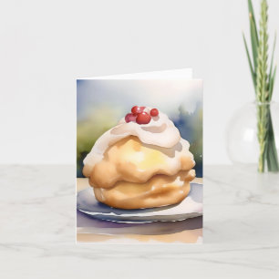 National Cream Puff Day C - Januari 2 - Vattenfärg Helgkort