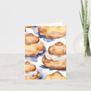 National Cream Puff Day E - Januari 2 - Vattenfärg Helgkort