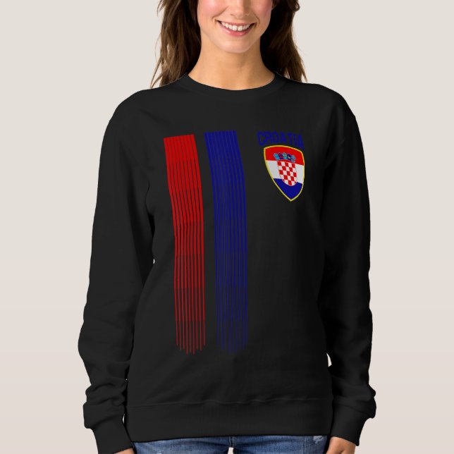 National Croatia Flag Croatian Football Fan Soccer T Shirt (Framsida)