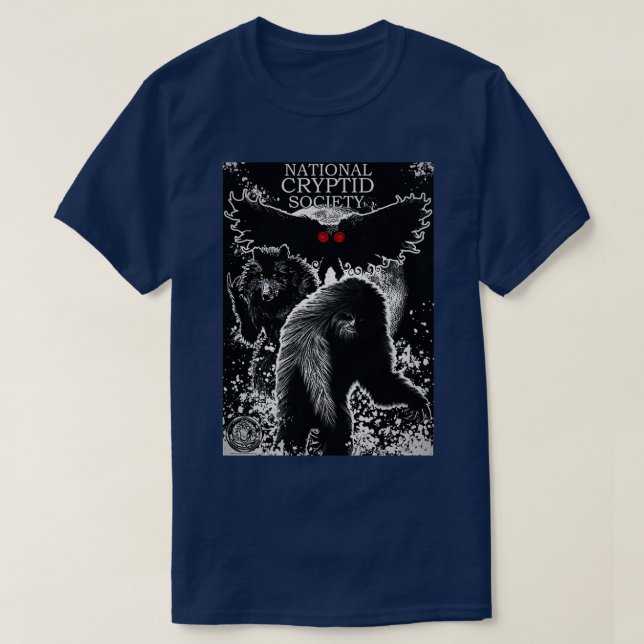 National Cryptid Society Bigfoot Dogman and Mothma T Shirt (Design framsida)