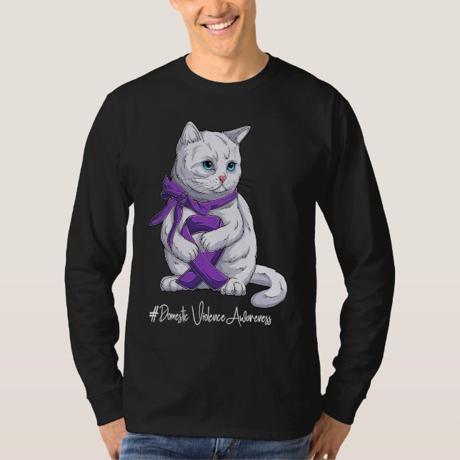 National Domestic Violence Awareness Month Purple  T Shirt (Framsida)