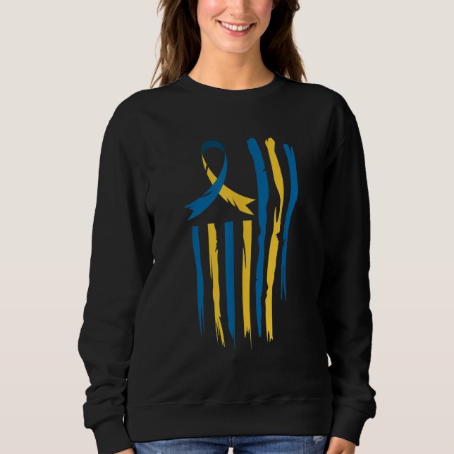 National Down Syndrome Awareness Month American Fl T Shirt (Framsida)