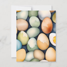 National Egg Month Januari F - Akvareller Julkort