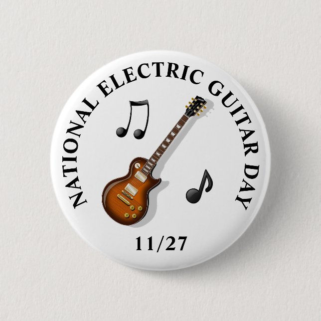 National Electric Guitar Day November 27:e Helgdag Knapp (Framsida)