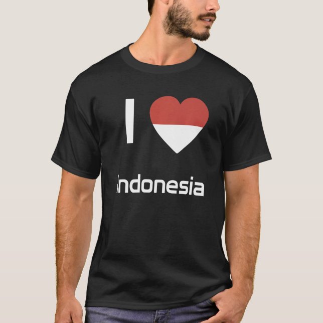 National Flag of Indonesia souvenir  for men women T Shirt (Framsida)
