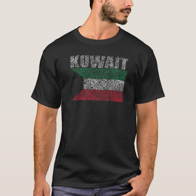 National Flag of Kuwait souvenir  for men women T Shirt (Framsida)