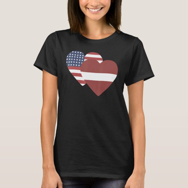 National Flag of Latvia souvenir  for men women 4 T Shirt (Framsida)