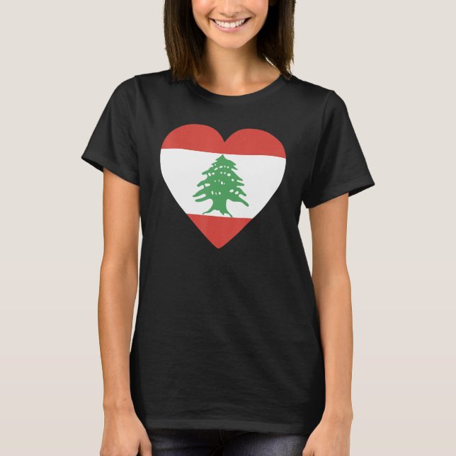 National Flag of Lebanon souvenir  for men women 4 T Shirt (Framsida)