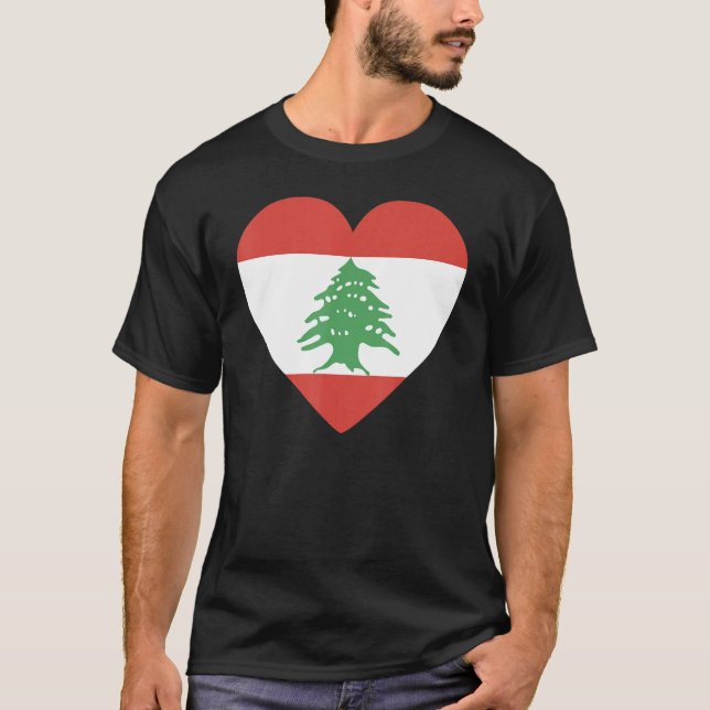 National Flag of Lebanon souvenir  for men women 4 T Shirt (Framsida)