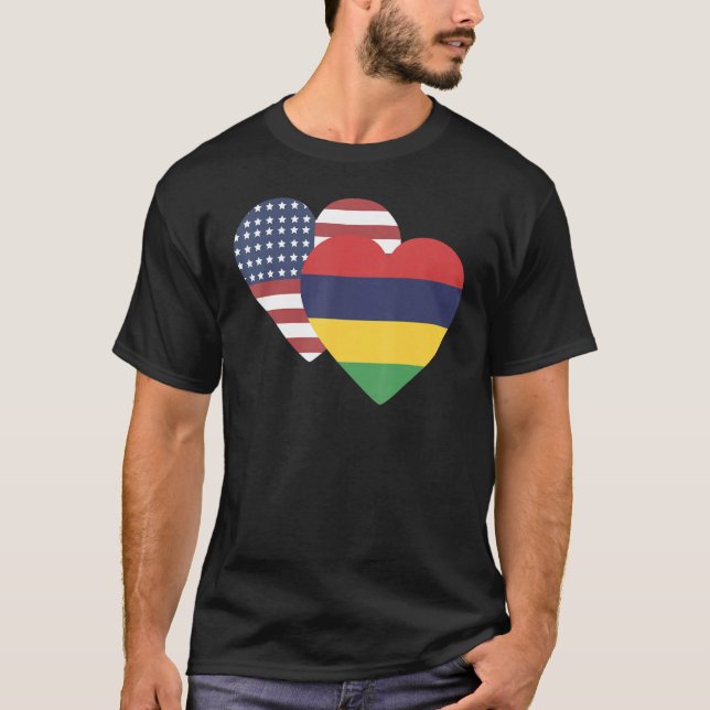 National Flag of Mauritius souvenir  for men women T Shirt (Framsida)