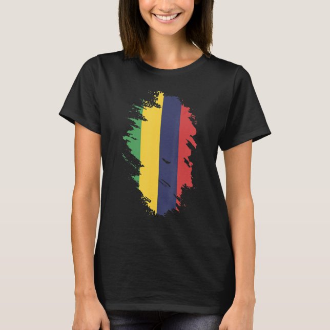 National Flag of Mauritius souvenir  for men women T Shirt (Framsida)