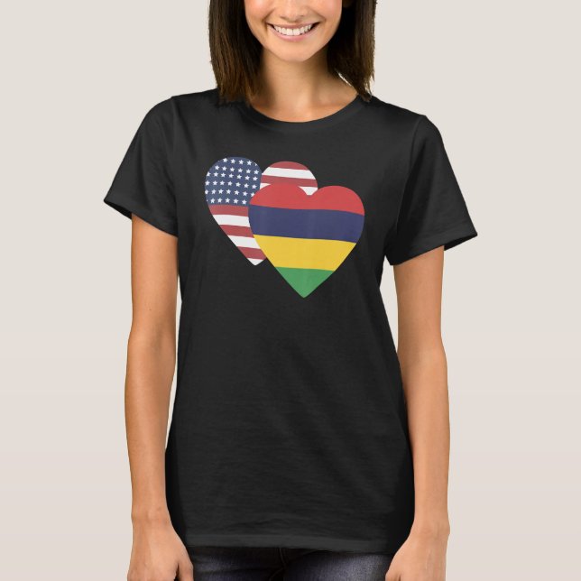 National Flag of Mauritius souvenir  for men women T Shirt (Framsida)