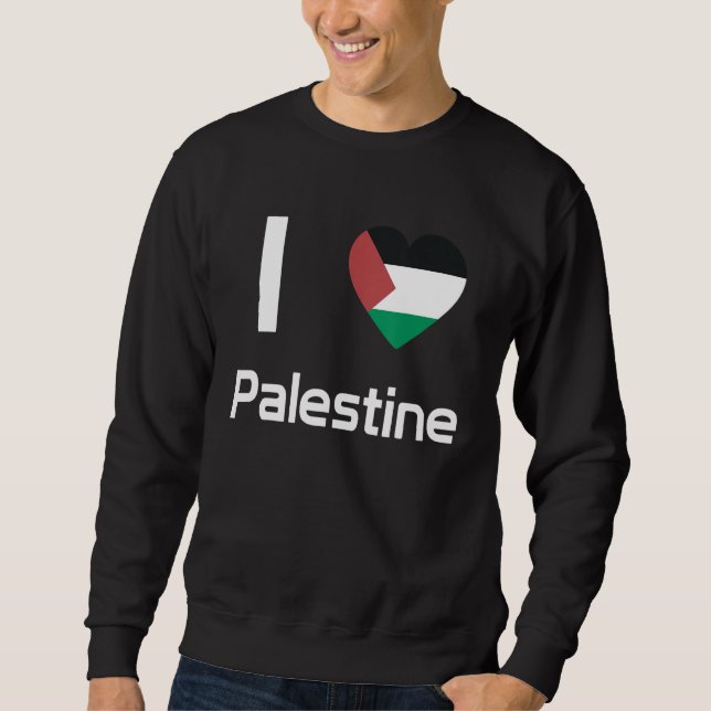 National Flag of Palestine souvenir  for men women Lång Ärmad Tröja (Framsida)