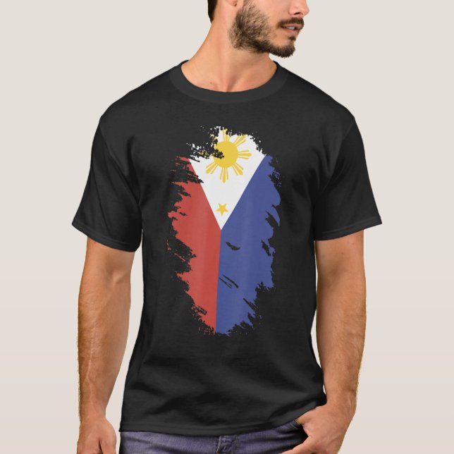 National Flag of Philippines souvenir  for men wom T Shirt (Framsida)
