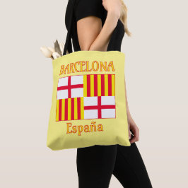 National Flagga Red White Gult Barcelona Patriotic Tygkasse