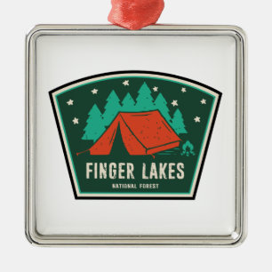 National Forest Camping finger Sjöar Julgransprydnad Metall