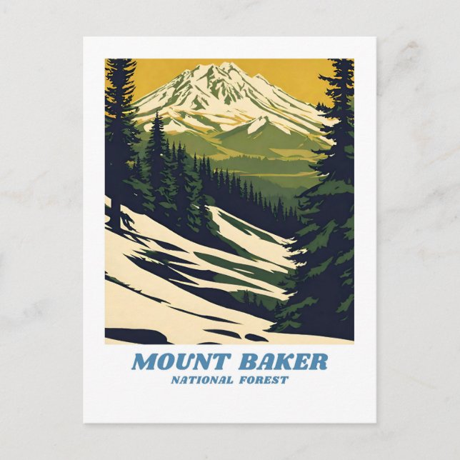National Forest Illor-retro Cla från Mount Baker Vykort (Framsida)
