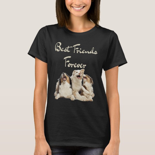 National Friendship Day Best Friends Forever Dogs  T Shirt (Framsida)