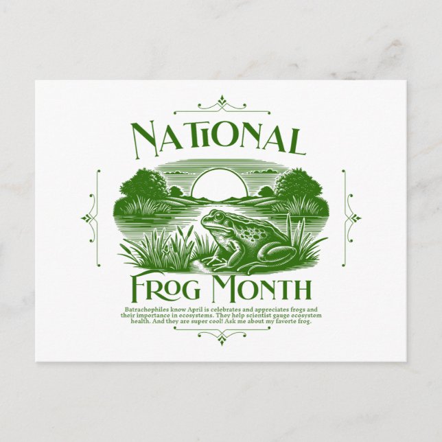 National Frog Month Vykort (Framsida)