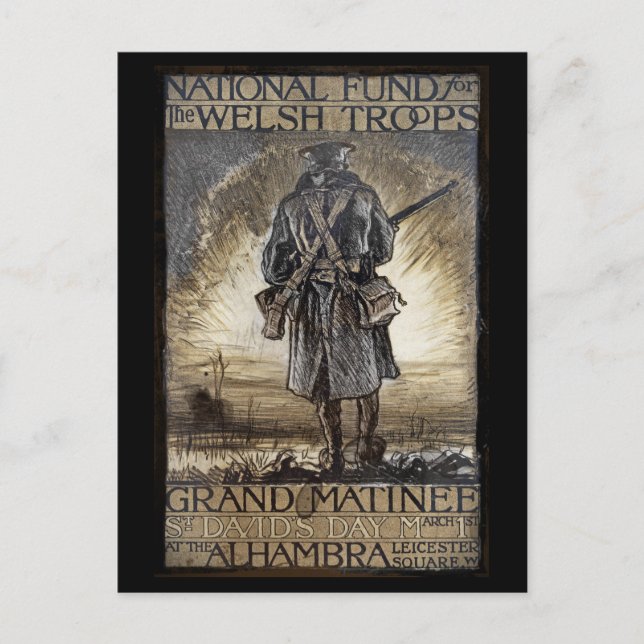 National Fundraiser for Welsh Troops Vykort (Framsida)
